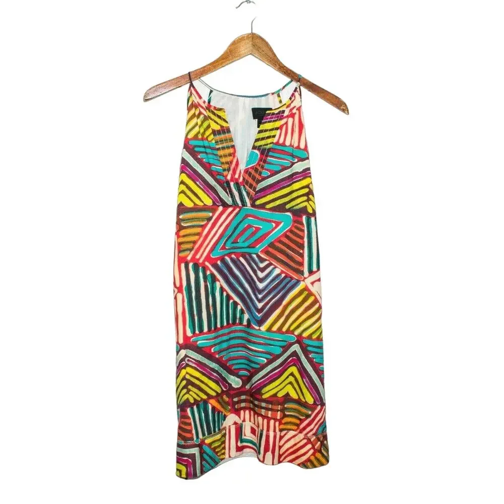 J.CREW Collection Geo Brushstroke Mini Dress Multi color Size 2 - Picture 7 of 8